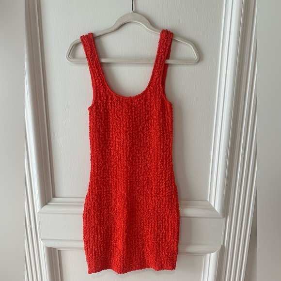 RAILS Julie Orange Popcorn Bodycon Mini Dress XXS NWT Stretchy T-Shirt Style - Picture 8 of 11